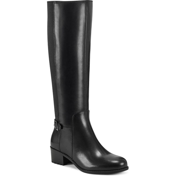 Chaza Womens Wide Calf Leather Knee-High Boots
