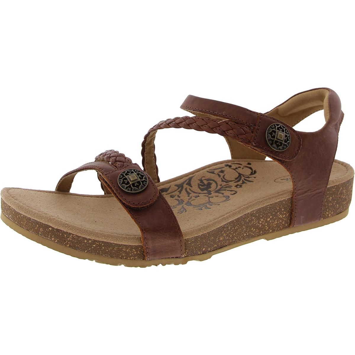 Womens Braided Leather Ankle Strap