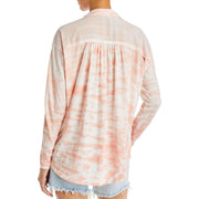 Paige Womens Tie Dye Collared Button-Down Top