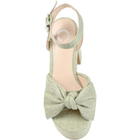 Zenni Womens Bow Ankle Strap Platform Sandals