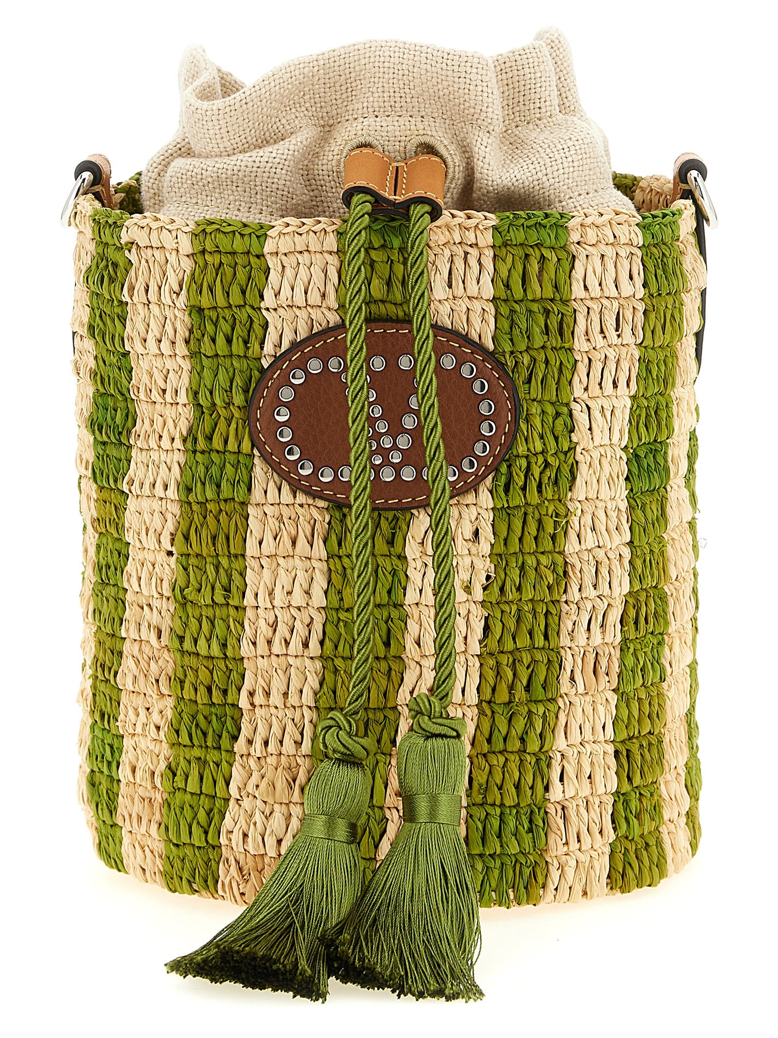 VALENTINO GARAVANI Valentino Garavani Women Valentino Garavani Raffia Small Bucket Bag