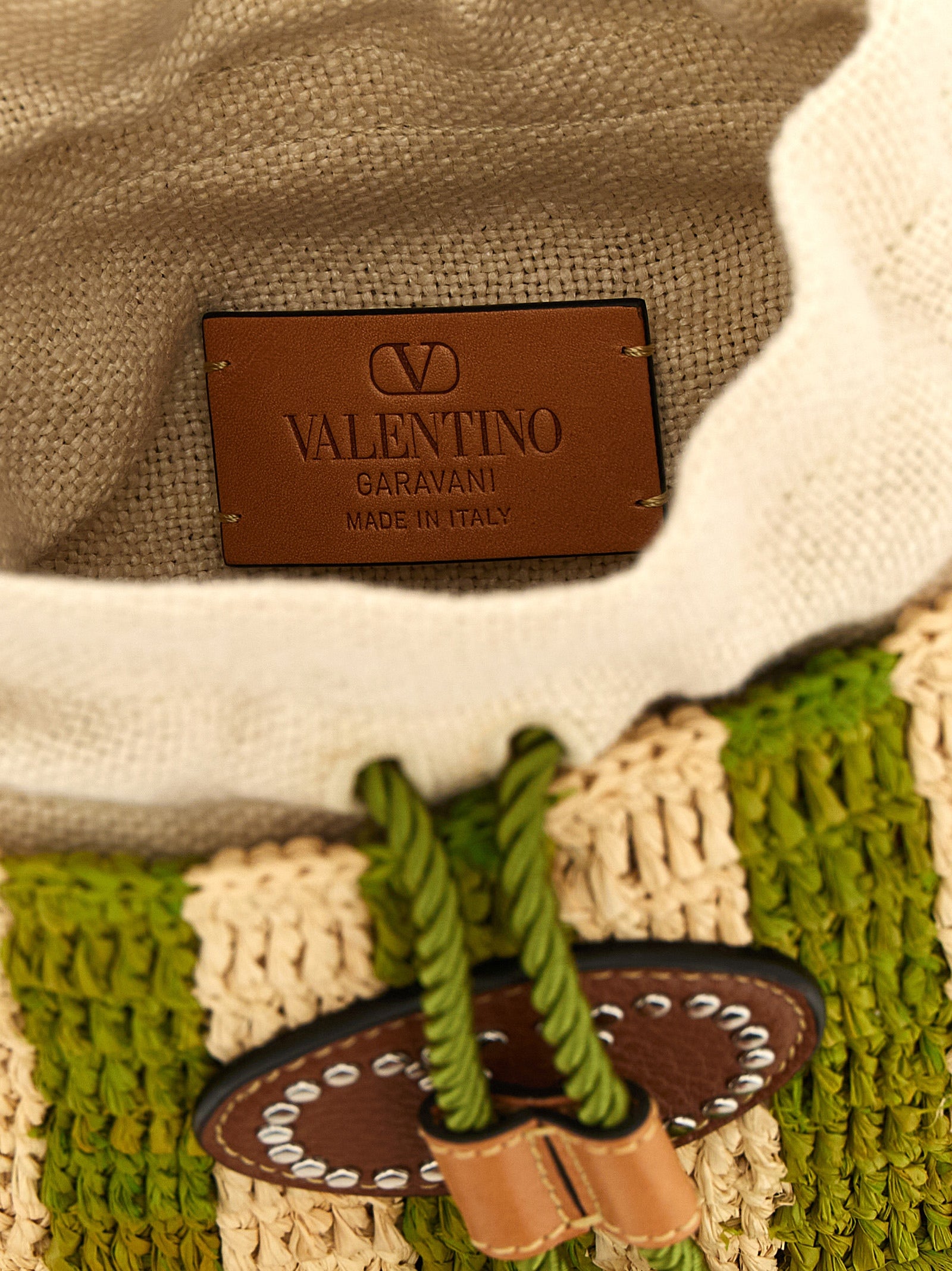 VALENTINO GARAVANI Valentino Garavani Women Valentino Garavani Raffia Small Bucket Bag