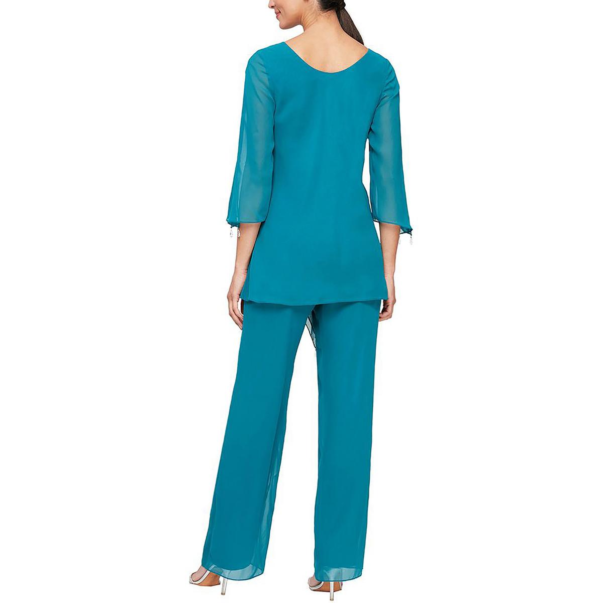 Womens V-Neck Split Sleeves Dress Pants