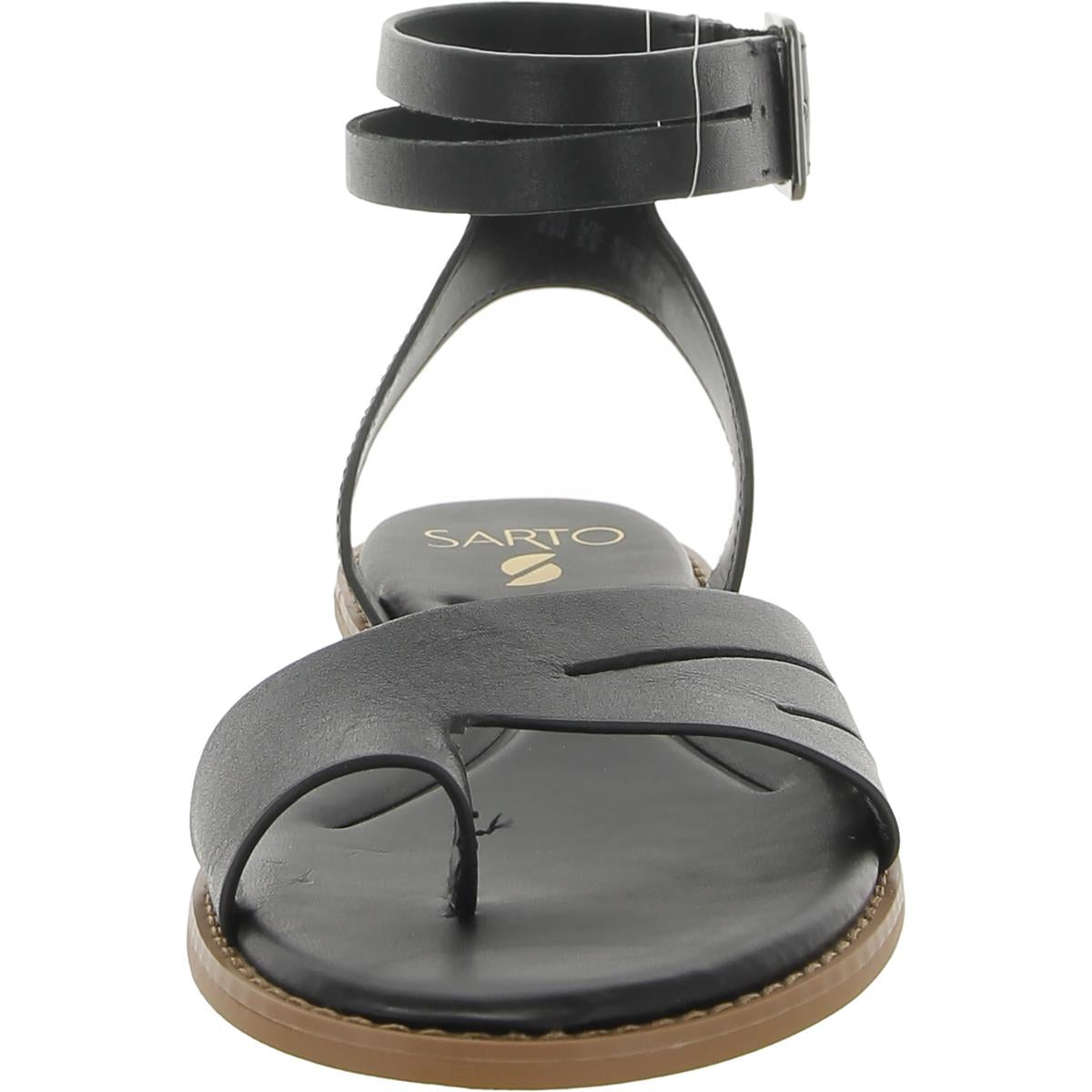 Greene Womens Leather Toe Loop Ankle Strap
