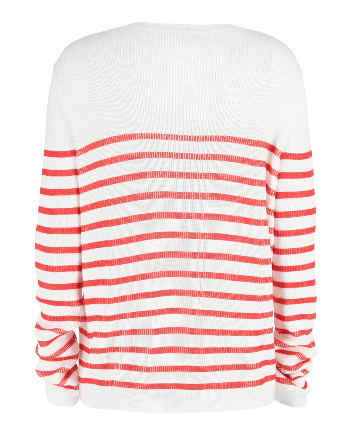 Valentino Womens Floral Embroidered Striped Cotton Knit Sweater