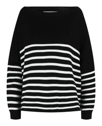 Valentino Womens Striped Ribbed Oversized Sweater