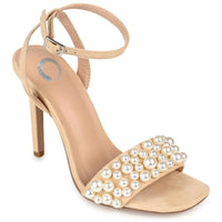 Romey Womens Faux Suede Ankle Strap Slingback Sandals Tan
