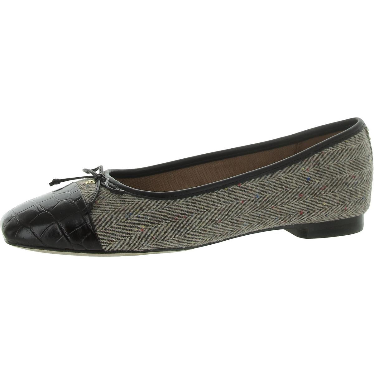 Marley Womens Leather Bow Ballet Flats