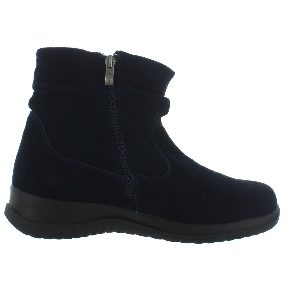 Boston Souch Womens Suede Side Zipper Ankle Boots