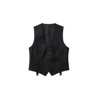 Tom Ford Cotton Button-Front Vest with Pinstripe Lining Navy