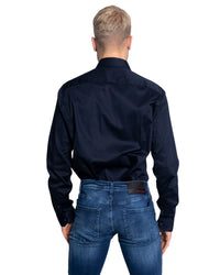 Armani Exchange Men's Slim Fit Stretch Long Sleeve Solid Shirt