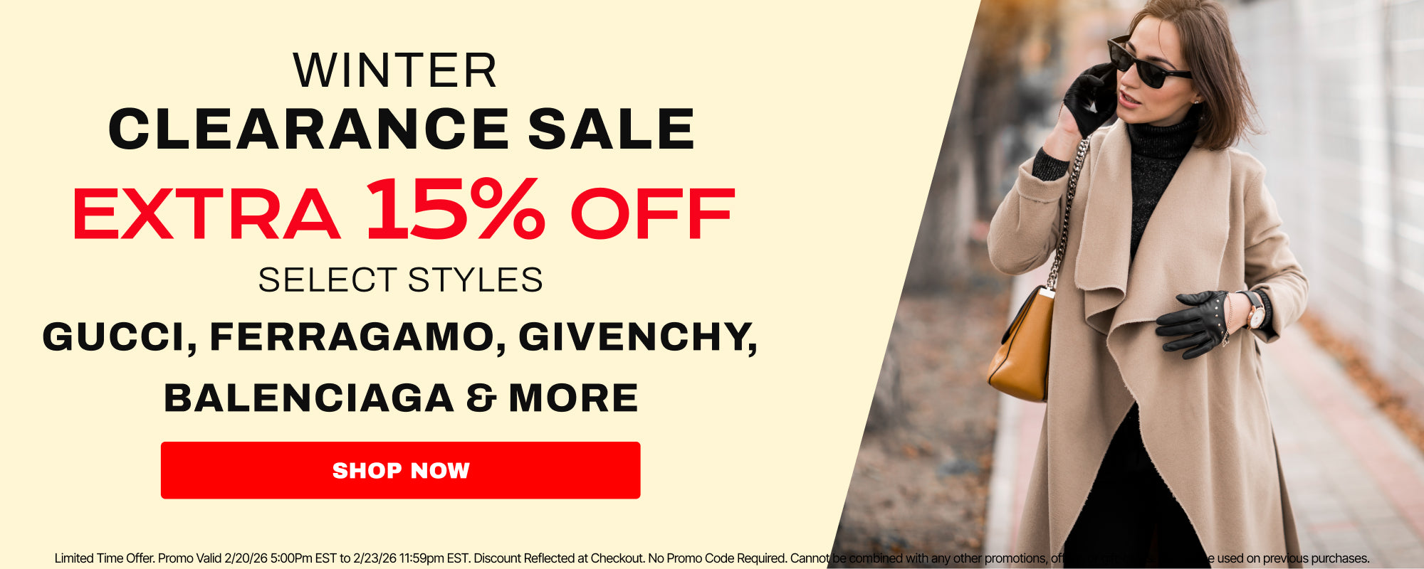 winter clearance 15 percent off 