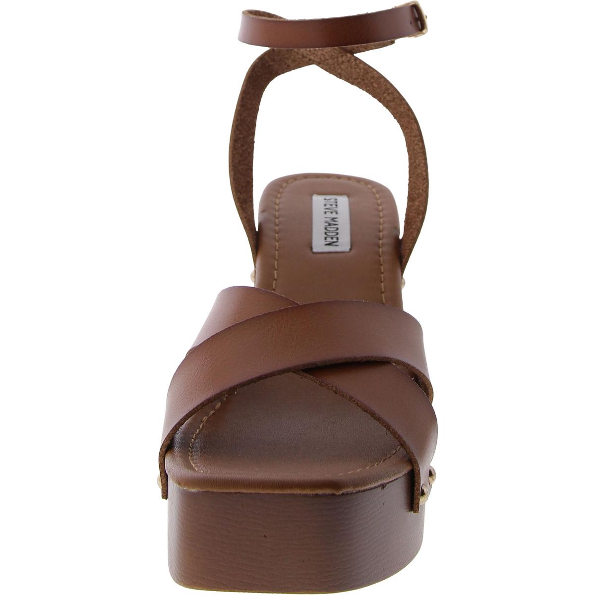 Dear Womens Faux Leather Strappy Platform Sandals