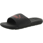 Cool Cat Mens Faux Leather Embossed Pool Slides