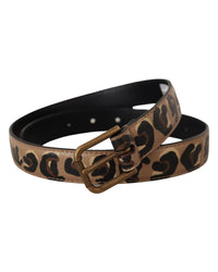Dolce & Gabbana Leopard Print Leather Belt