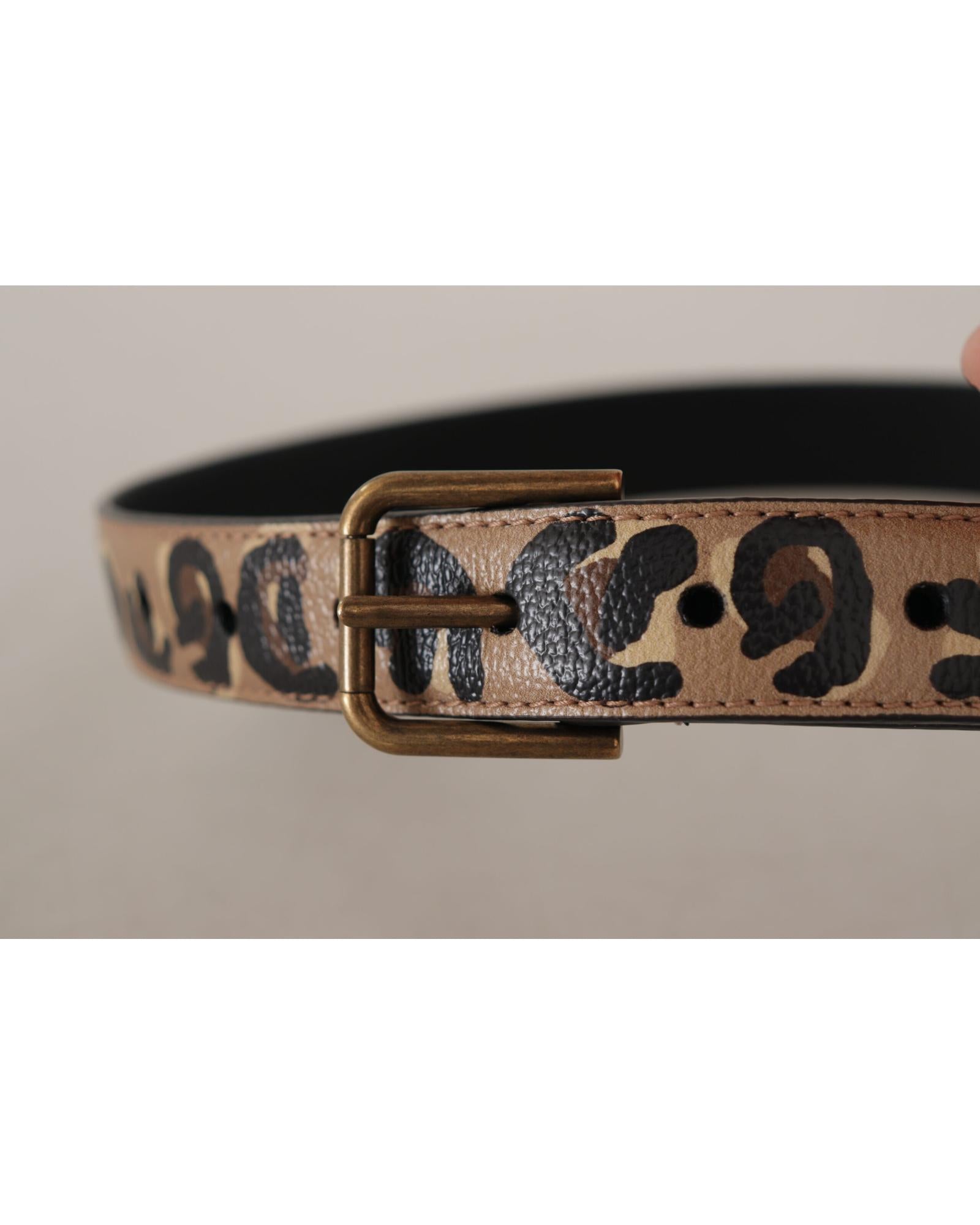 Dolce & Gabbana Leopard Print Leather Belt