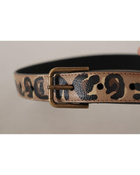 Dolce & Gabbana Leopard Print Leather Belt