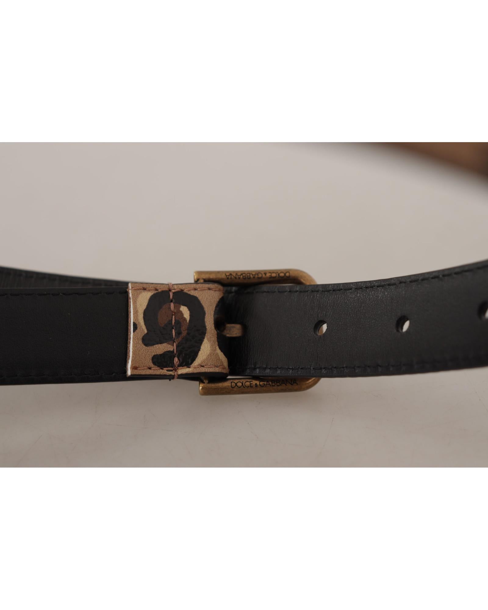 Dolce & Gabbana Leopard Print Leather Belt