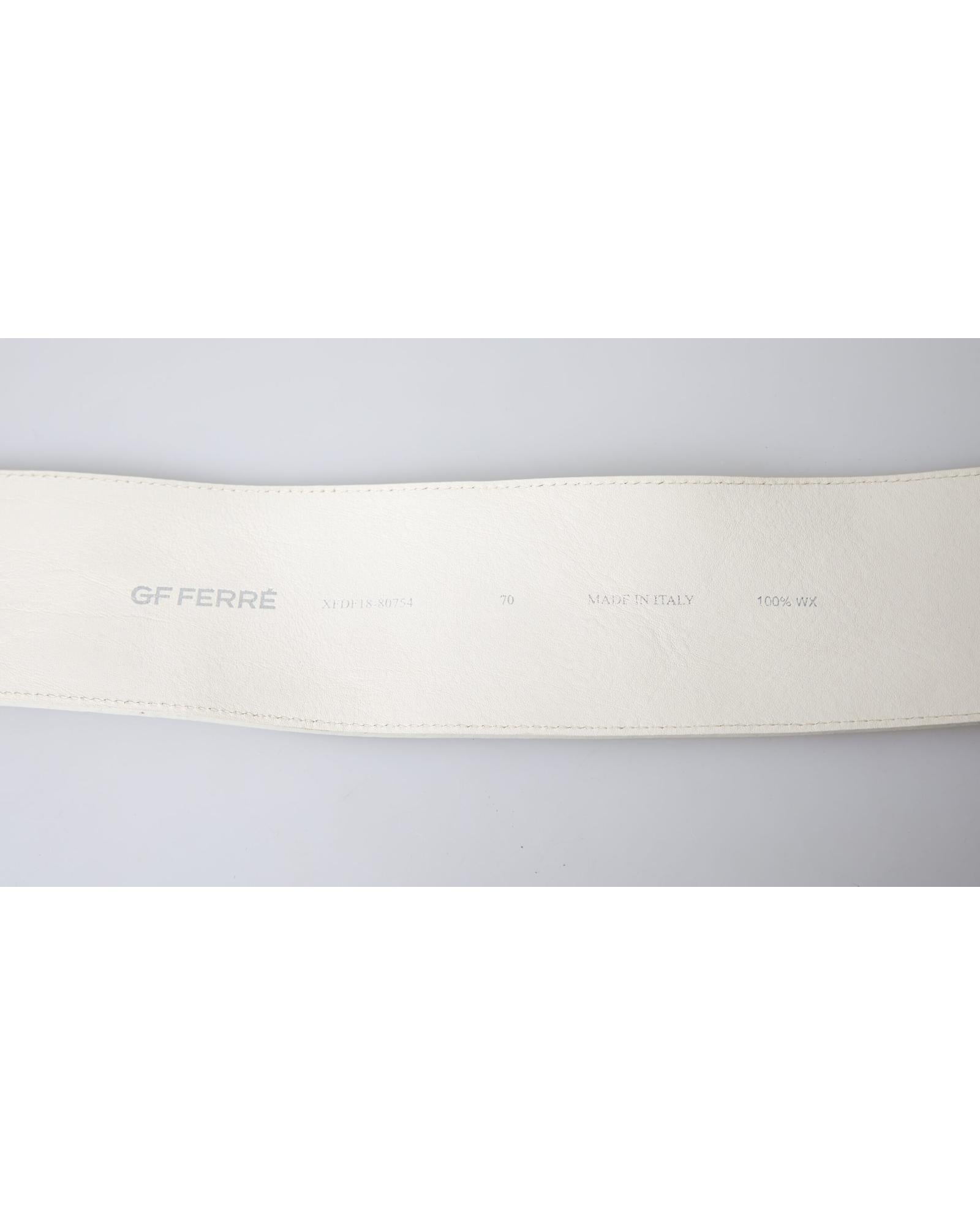 GF Ferre  Mens White Leather Bifold Wallet with Snake Pattern