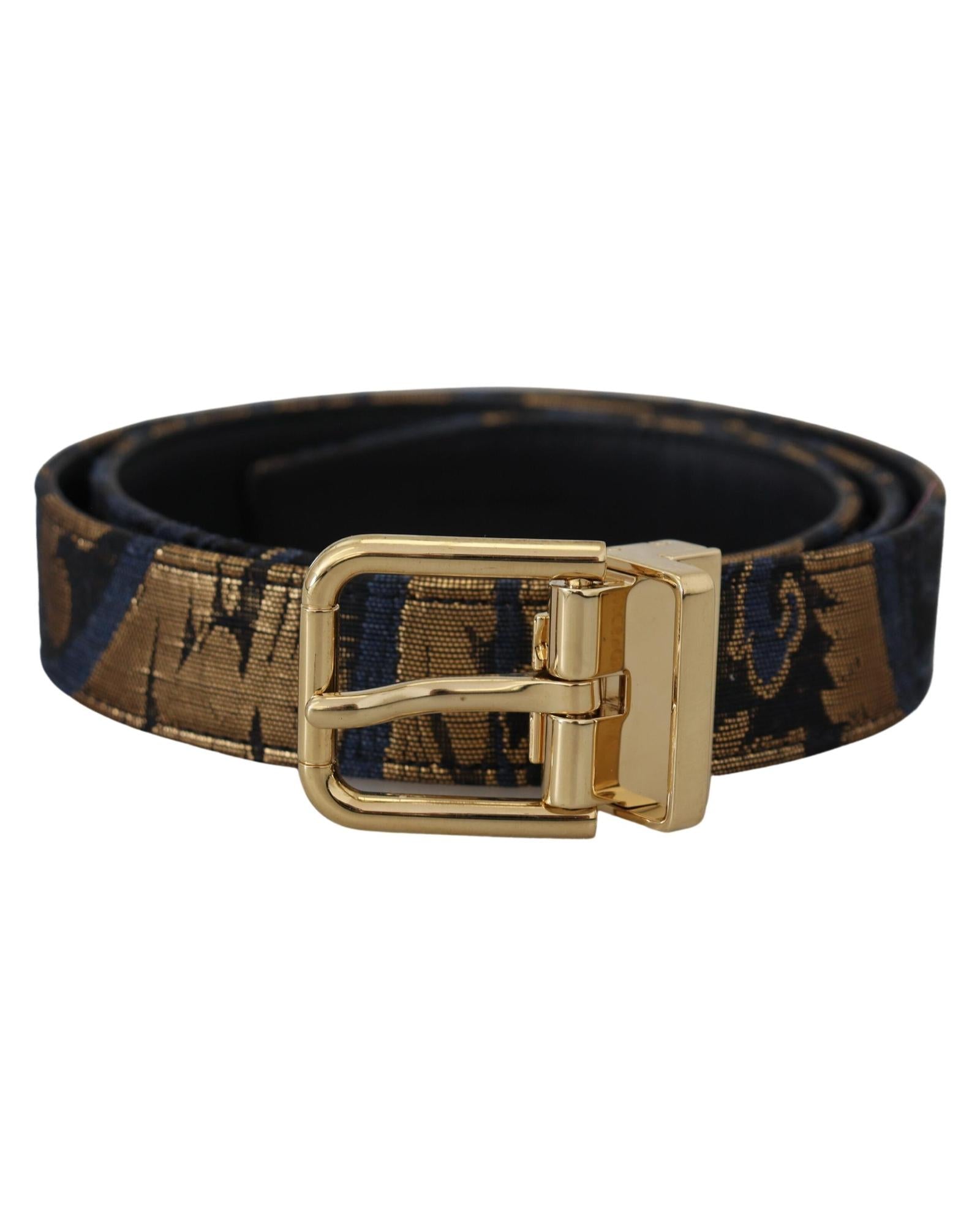 Dolce & Gabbana  Gold Logo Leather Belt
