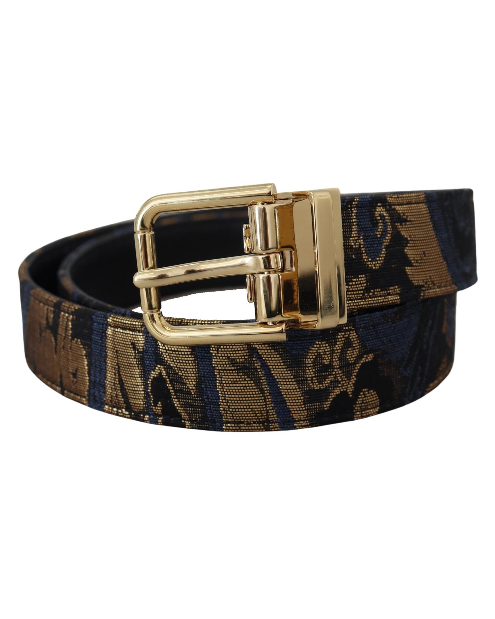 Dolce & Gabbana  Gold Logo Leather Belt