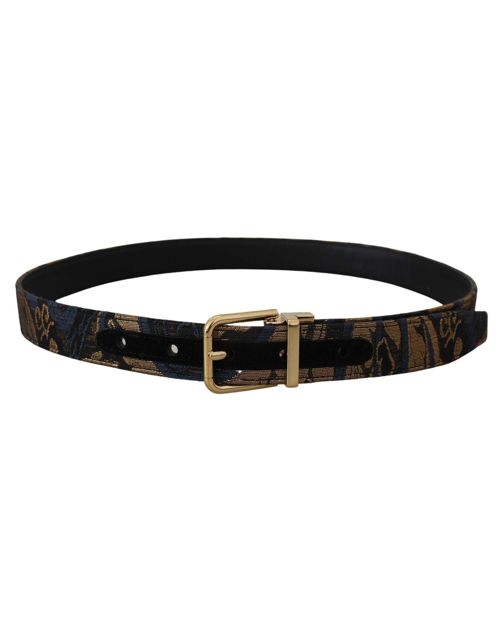 Dolce & Gabbana  Gold Logo Leather Belt