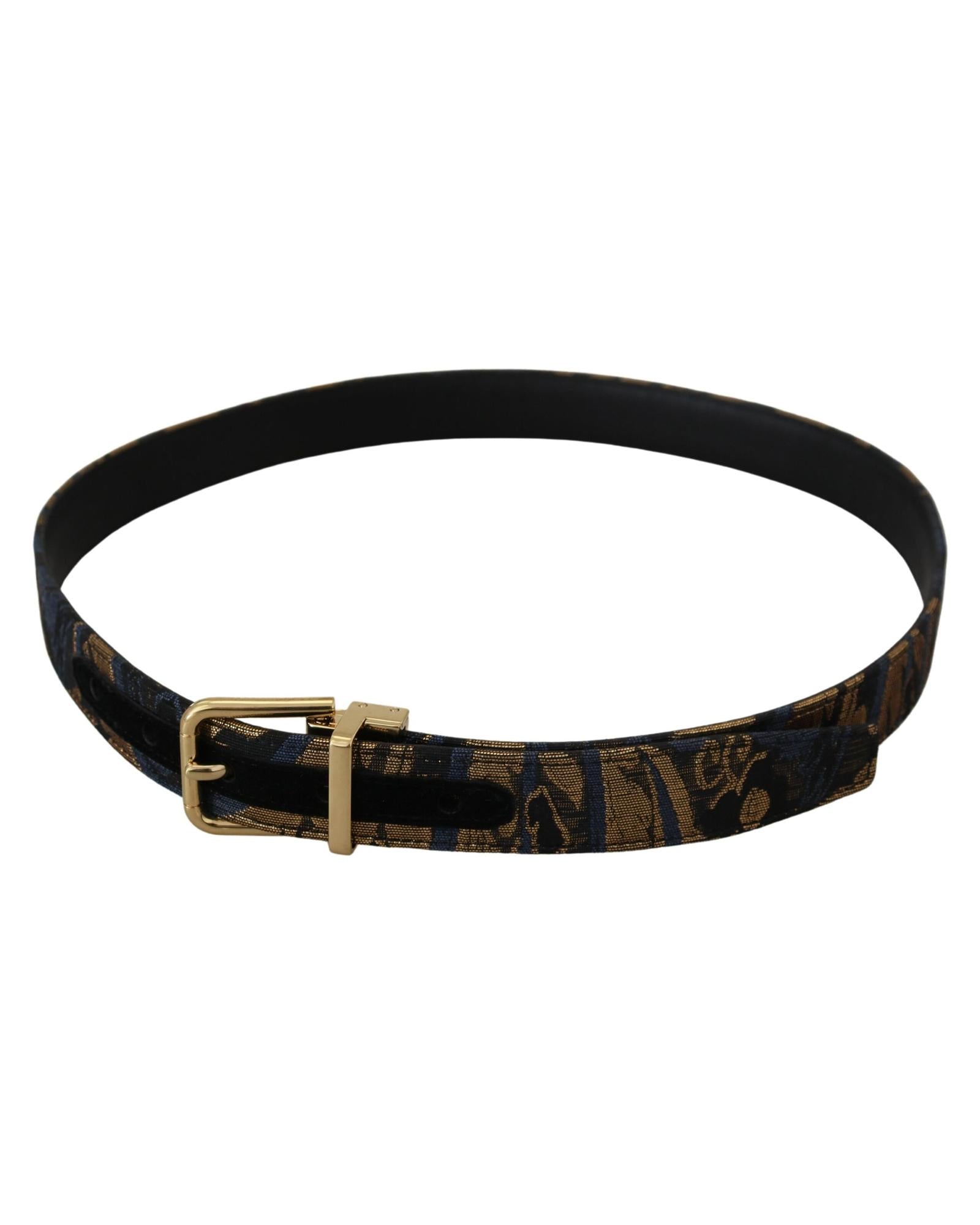 Dolce & Gabbana  Gold Logo Leather Belt