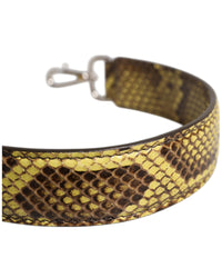 Dolce & Gabbana Exotic Leather Bag Shoulder Strap with Silver Metal Detailing Women Yellow Accessories