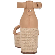 Thea Womens Faux Leather Sandal Wedge Heels