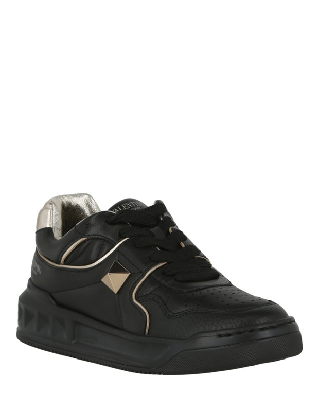 Valentino Womens One Stud Low-Top Leather Sneaker