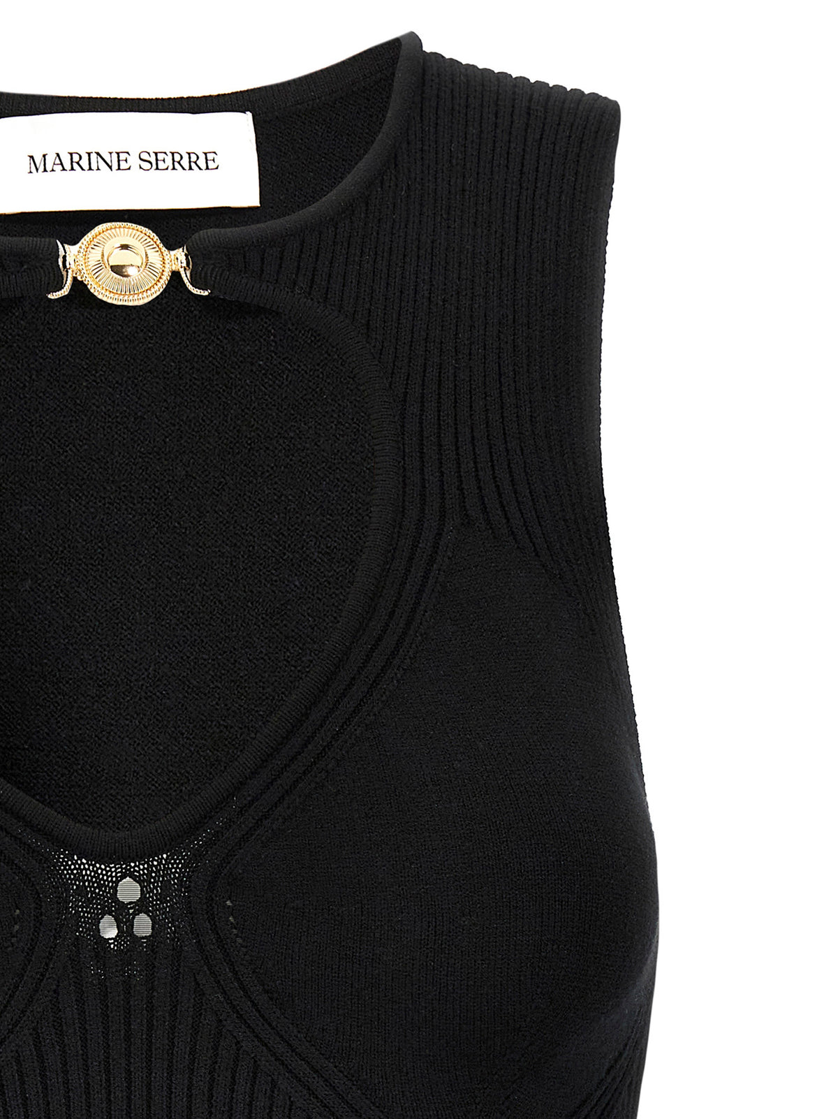 Marine Serre Women 'Moon Jewelry Knit Open Neck' Top