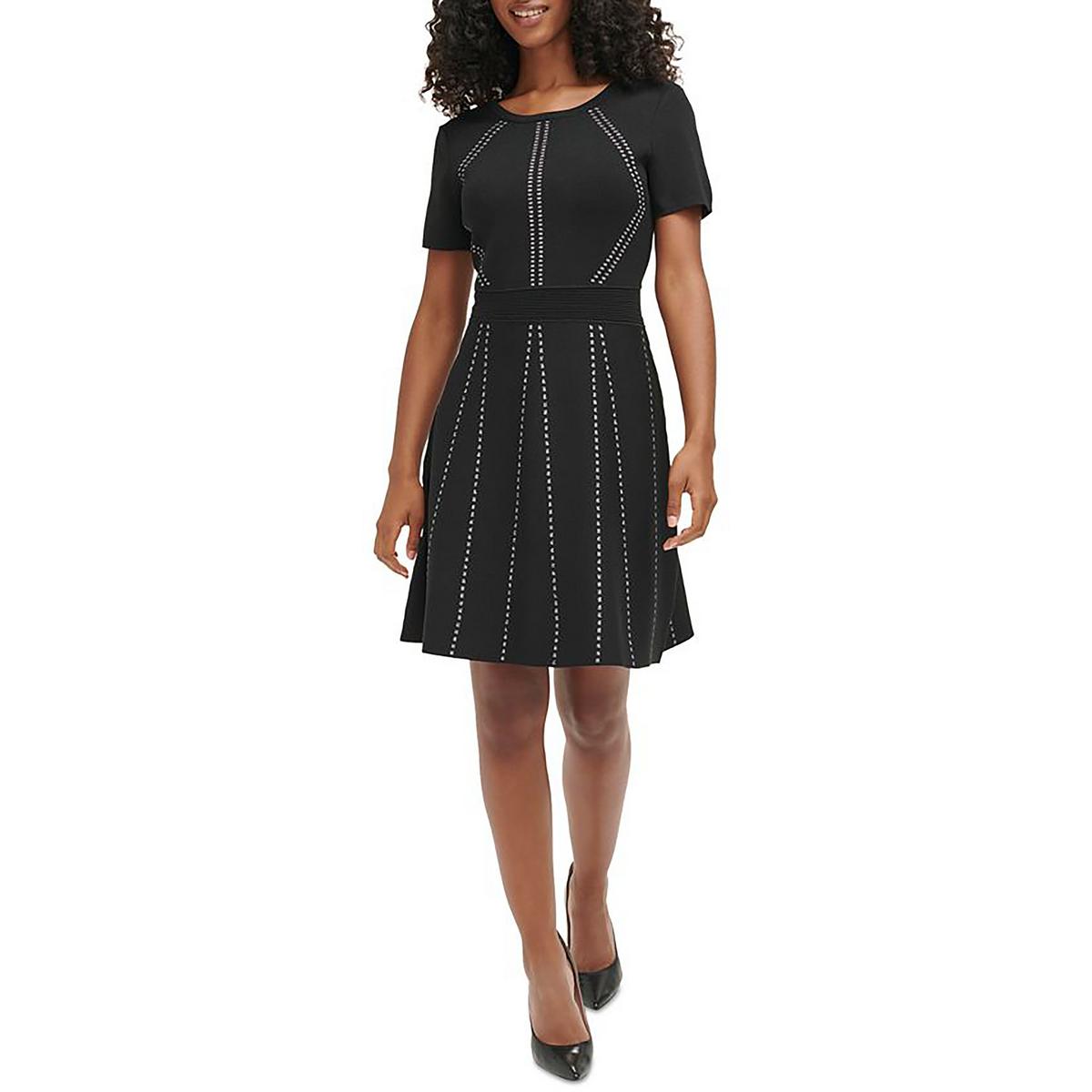 Womens Metallic A-Line Sweaterdress