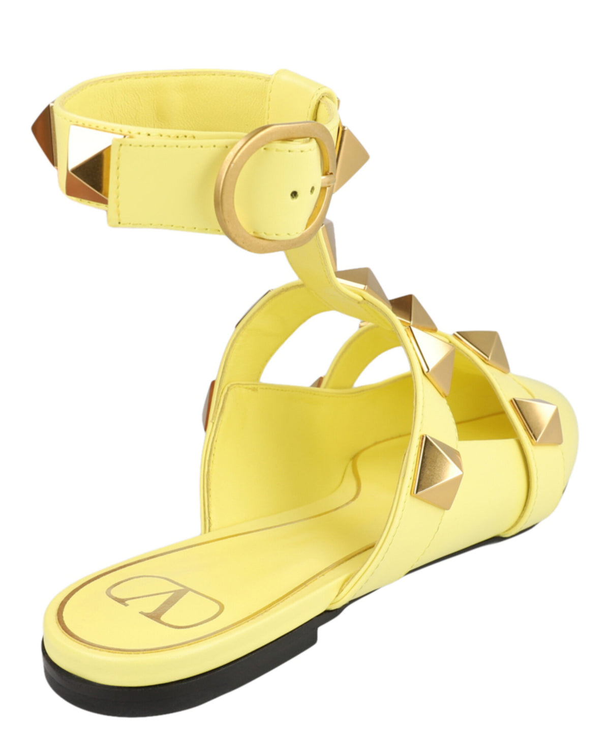 Valentino Valentino Womens Roman Stud Caged Leather Ballet Flats