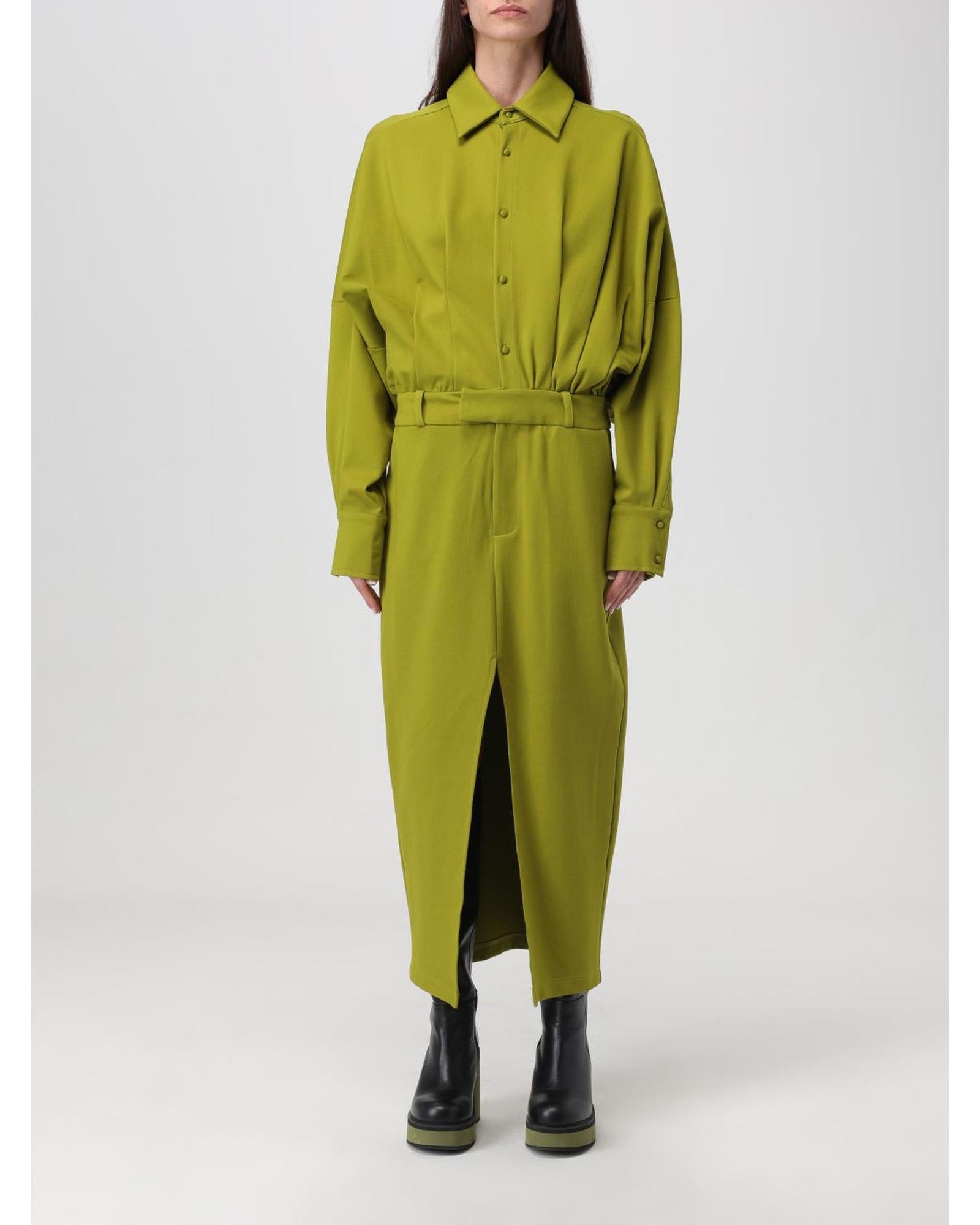 Weili Zheng Shirt Dress Maxi Dress Relaxed Fit Women Green Dresses