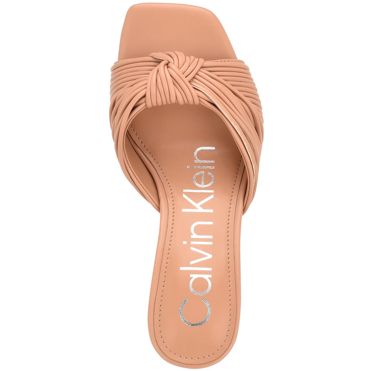 Beanca Womens Faux Leather Slip-On Strappy Sandals