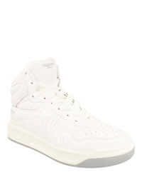 Valentino Mens One Stud High-Top Leather Sneakers