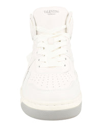 Valentino Mens One Stud High-Top Leather Sneakers