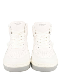 Valentino Mens One Stud High-Top Leather Sneakers
