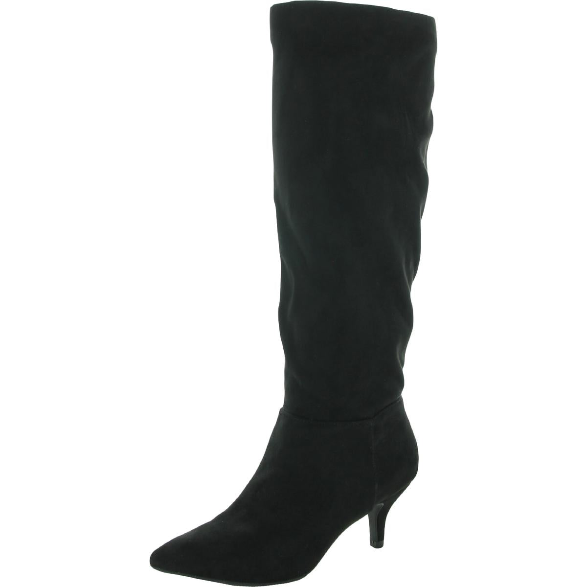 VELLIA Womens Faux Suede Pull-On Knee-High Boots