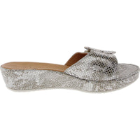 Womens Snake Print Wedge Sandals