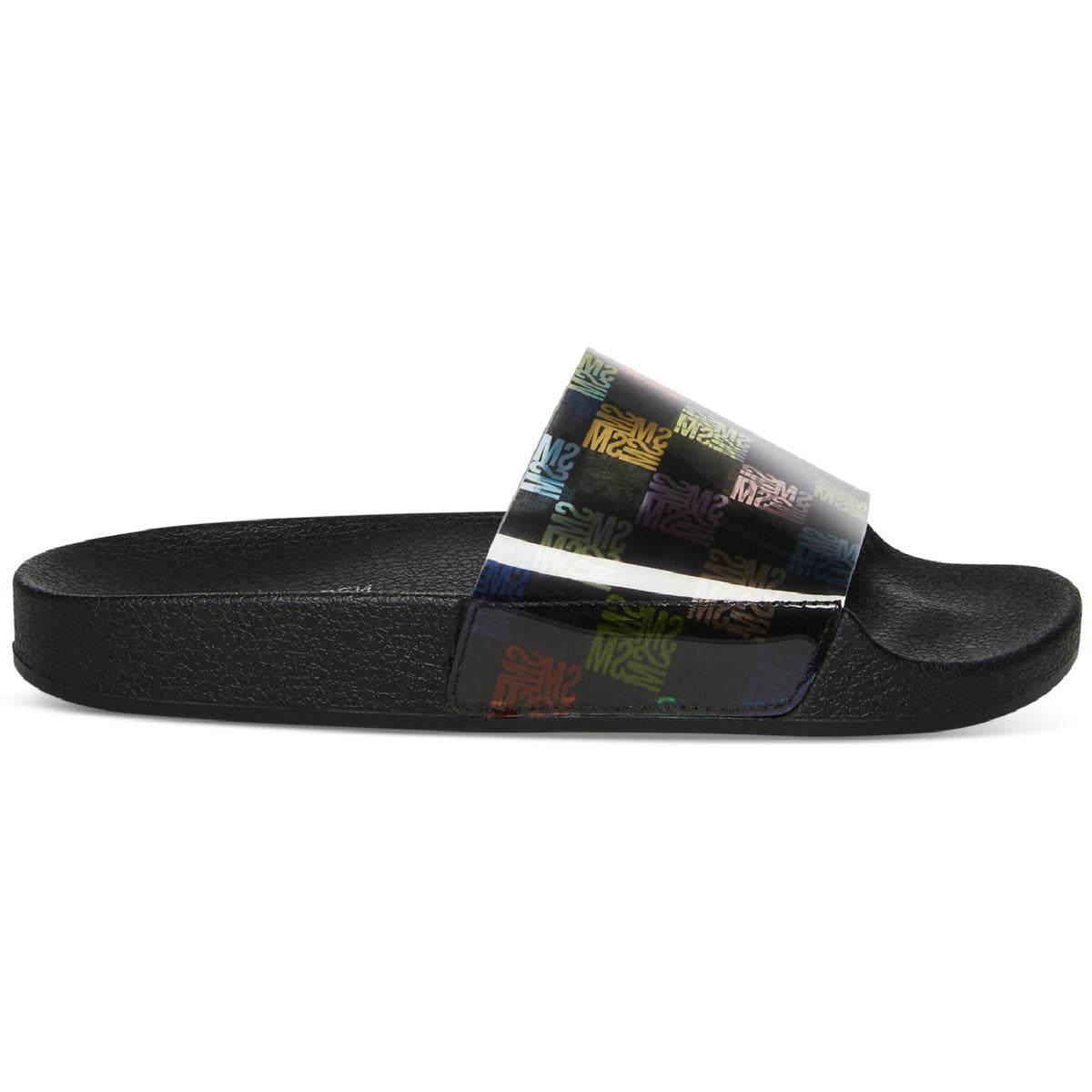 Sealed Womens Faux Leather Slip On Pool Slides