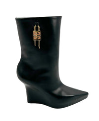 Givenchy Women's Black G-Lock 80mm Wedge Low Boots