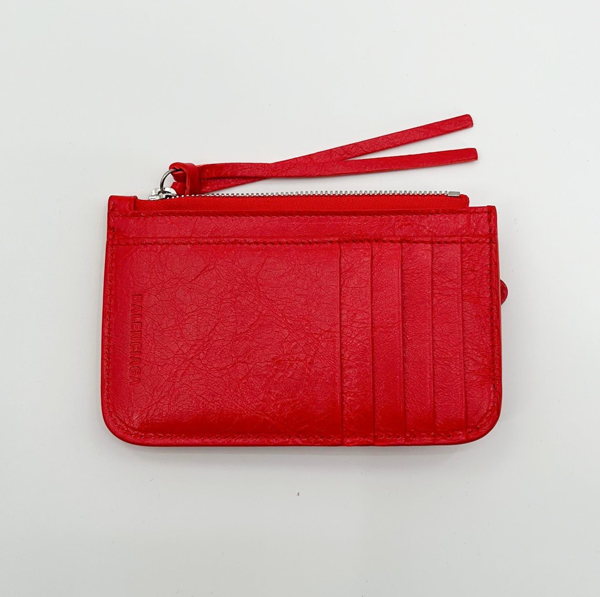 Balenciaga Le Cagole Leather Long Coin Card Holder - Red – Bluefly