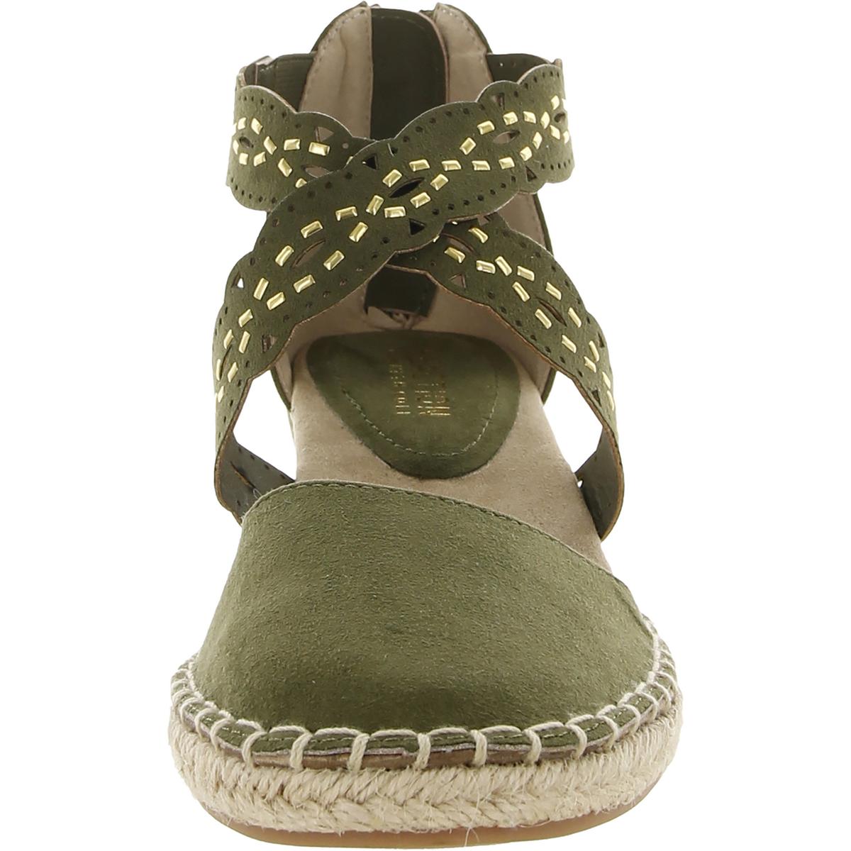 Clo X Band Womens Faux Leather Strappy Espadrilles