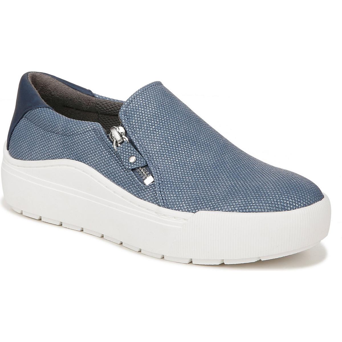 Time Off Now Womens Zipper Lifestyle Slip-On Sneakers Oxide Blue