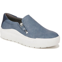 Time Off Now Womens Zipper Lifestyle Slip-On Sneakers Oxide Blue