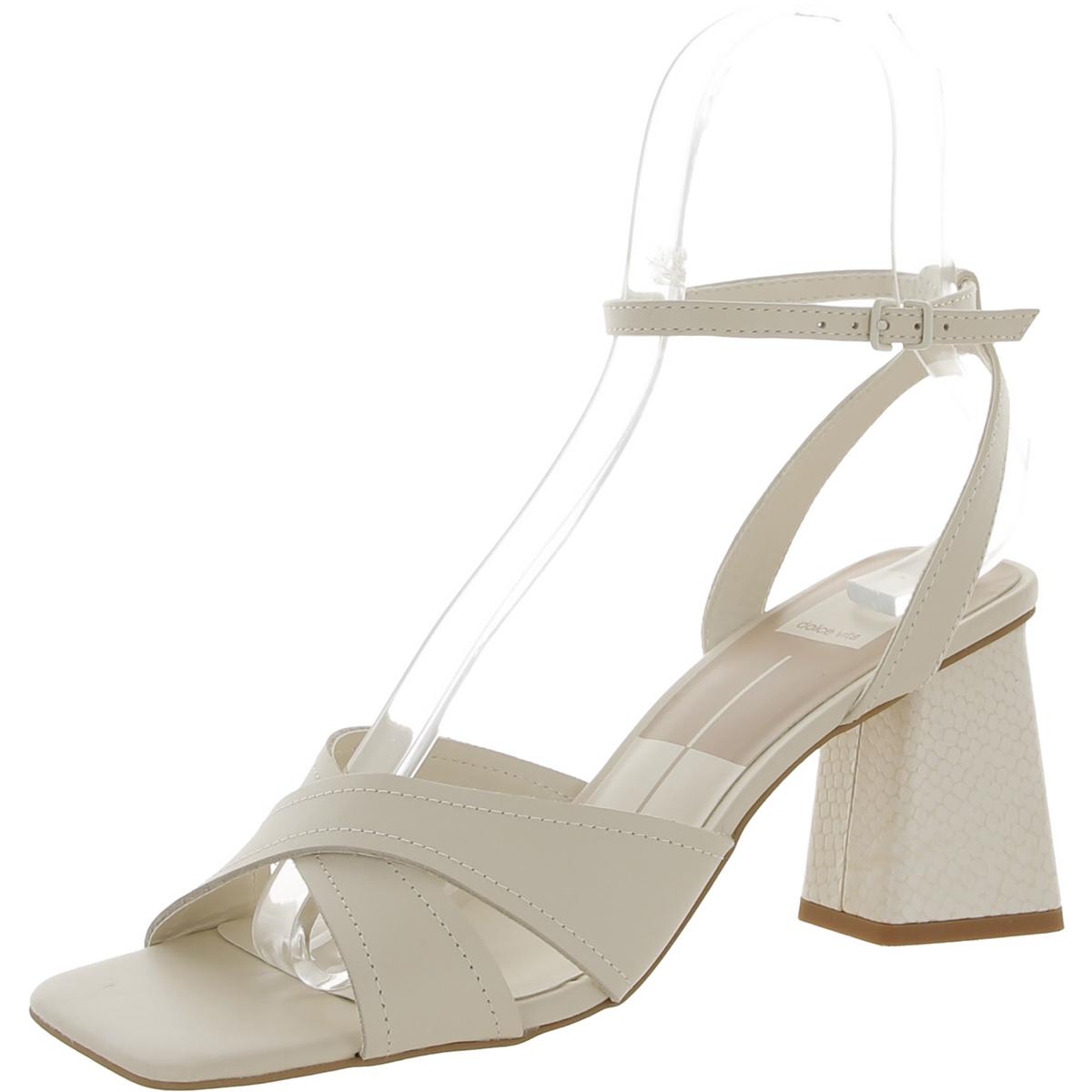 tiki Womens Leather Dressy Ankle Strap Cream Leather