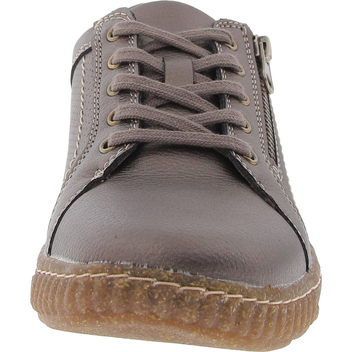 CAROLINE JANNA Womens Zipper Leather Casual And Fashion Sneakers