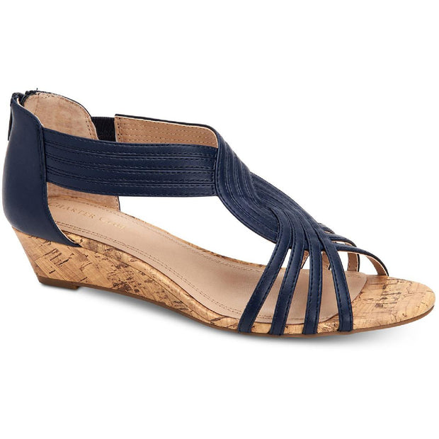 GINIFUR2 Womens Dressy Zipper Wedge Sandals