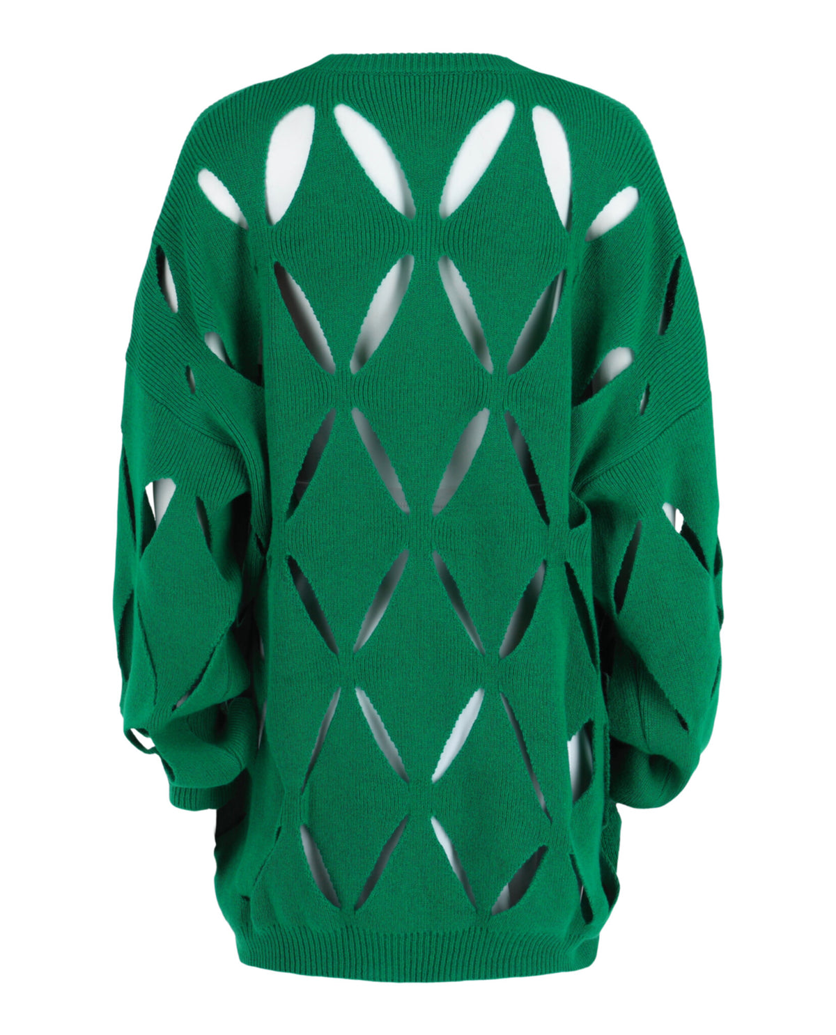 Valentino Womens Cut-Out Wool Crewneck Sweater